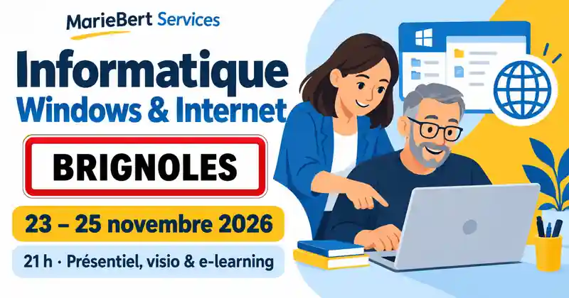 Formation windows internet à brignoles du 23 au 25 novembre 2026